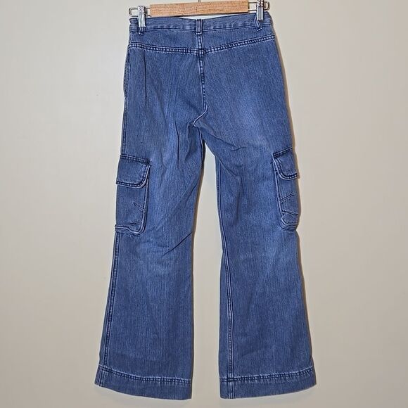 Vintage Old Navy 2003 Y2K Wide Leg Cargo Jeans Girls 14 New Old Stock Utility - Picture 9 of 12